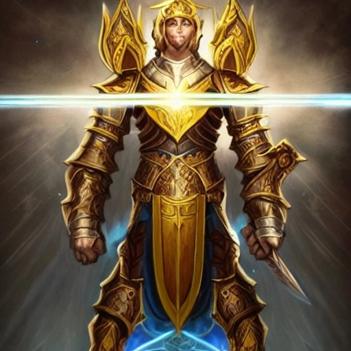 01694-2792142886-Paladin king wearing full plate armor and surrounded by ten floating swords holy light emanating from him and wings of golden li.webp